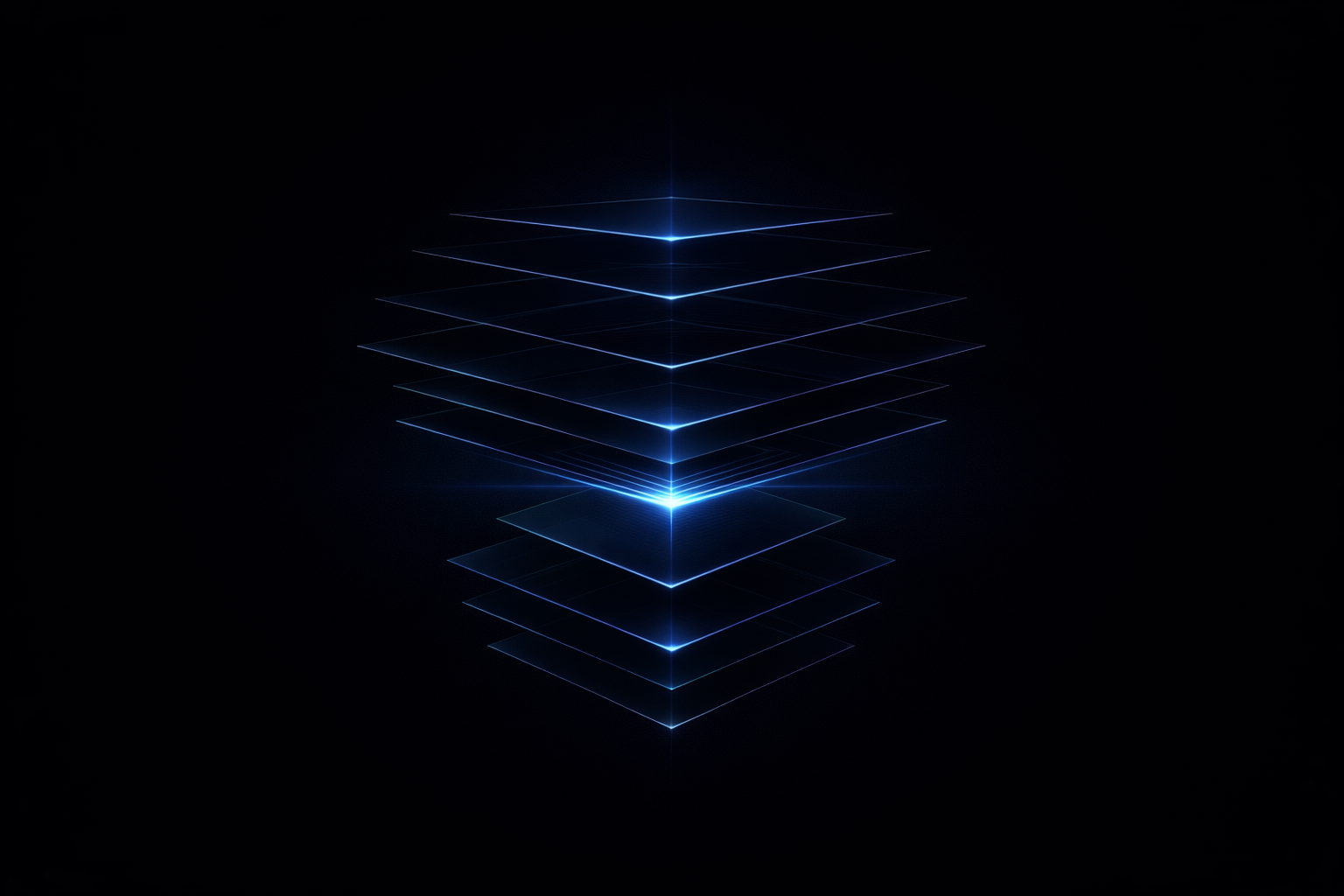 Ilustração abstrata minimalista representando automação com IA comprimindo múltiplas etapas de trabalho em um único sistema central